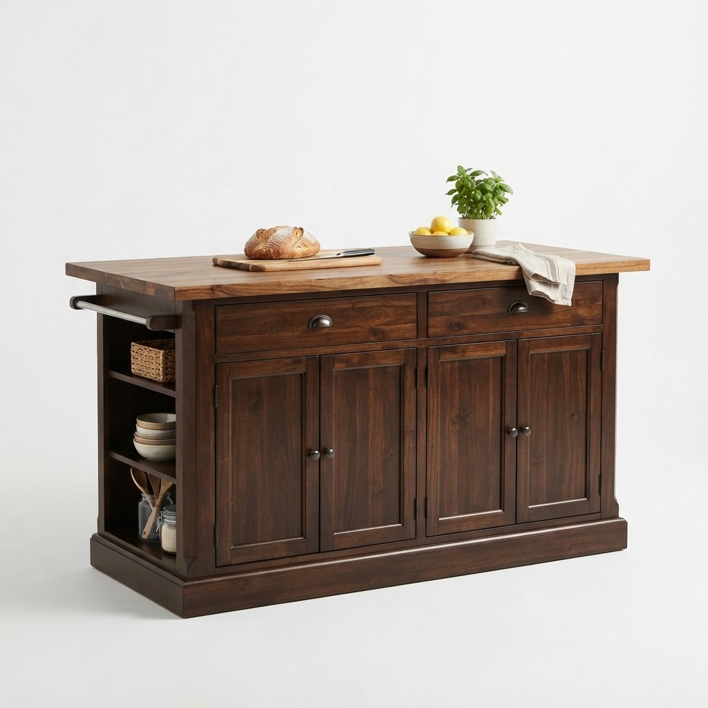 Sparrow Peak Espresso Stained Acacia 6 Ft Island