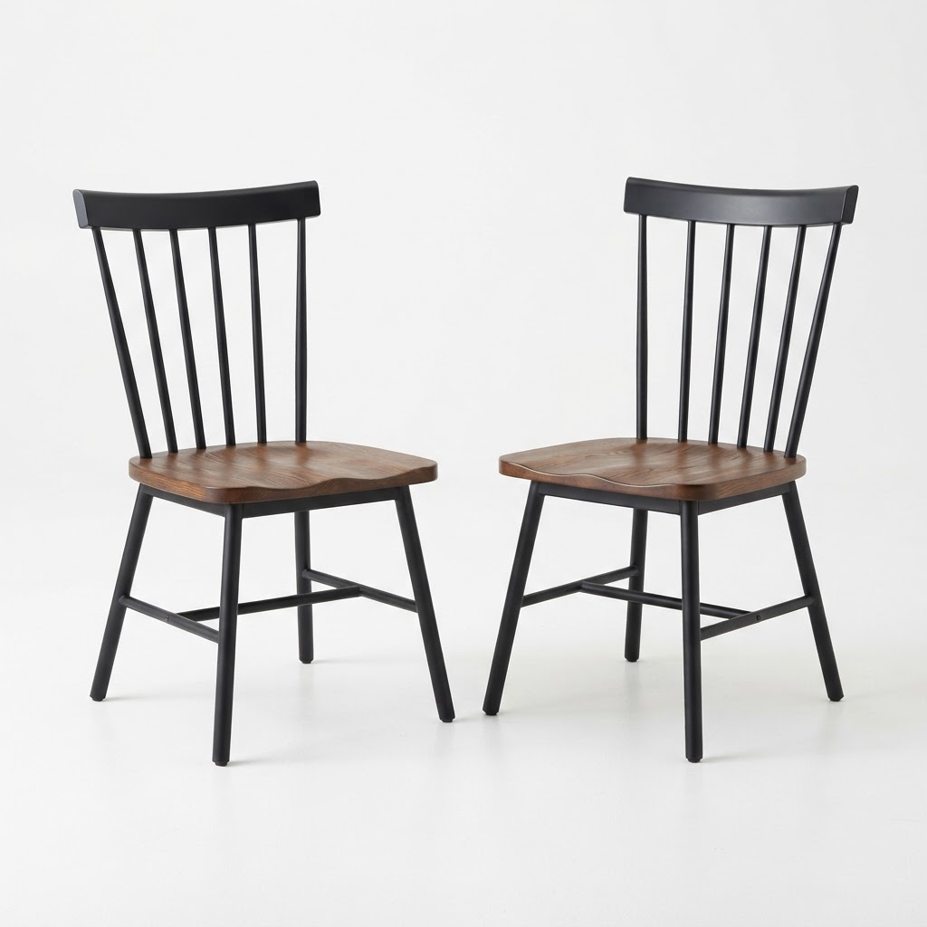 Adan Iron Frame Side Chairs (Set of 2)
