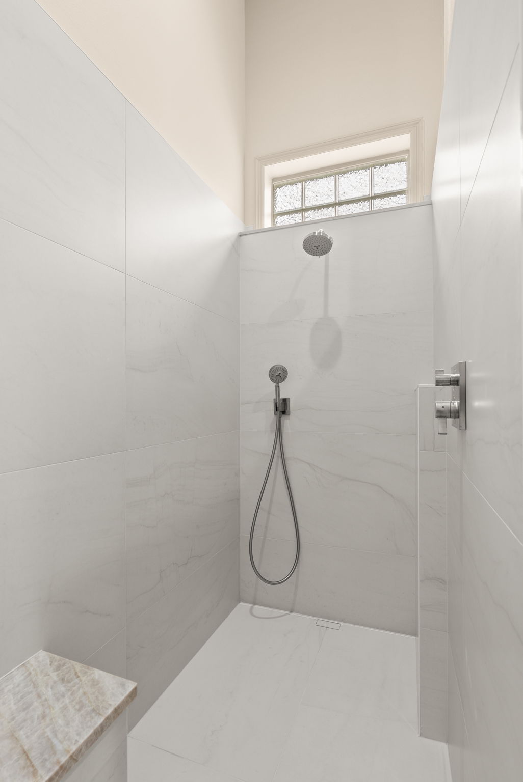 Marble Walk-In Shower & Rain Head