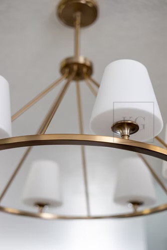 Dining — Brass Ring Chandelier Detail