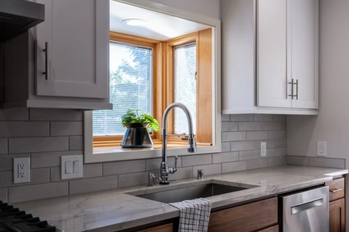 Kitchen — Corner Sink with Bay Window