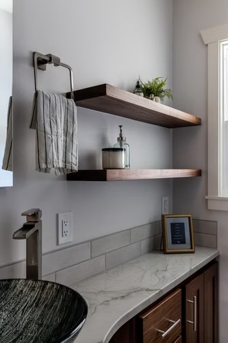 Bath — Floating Shelves & Vessel Sink
