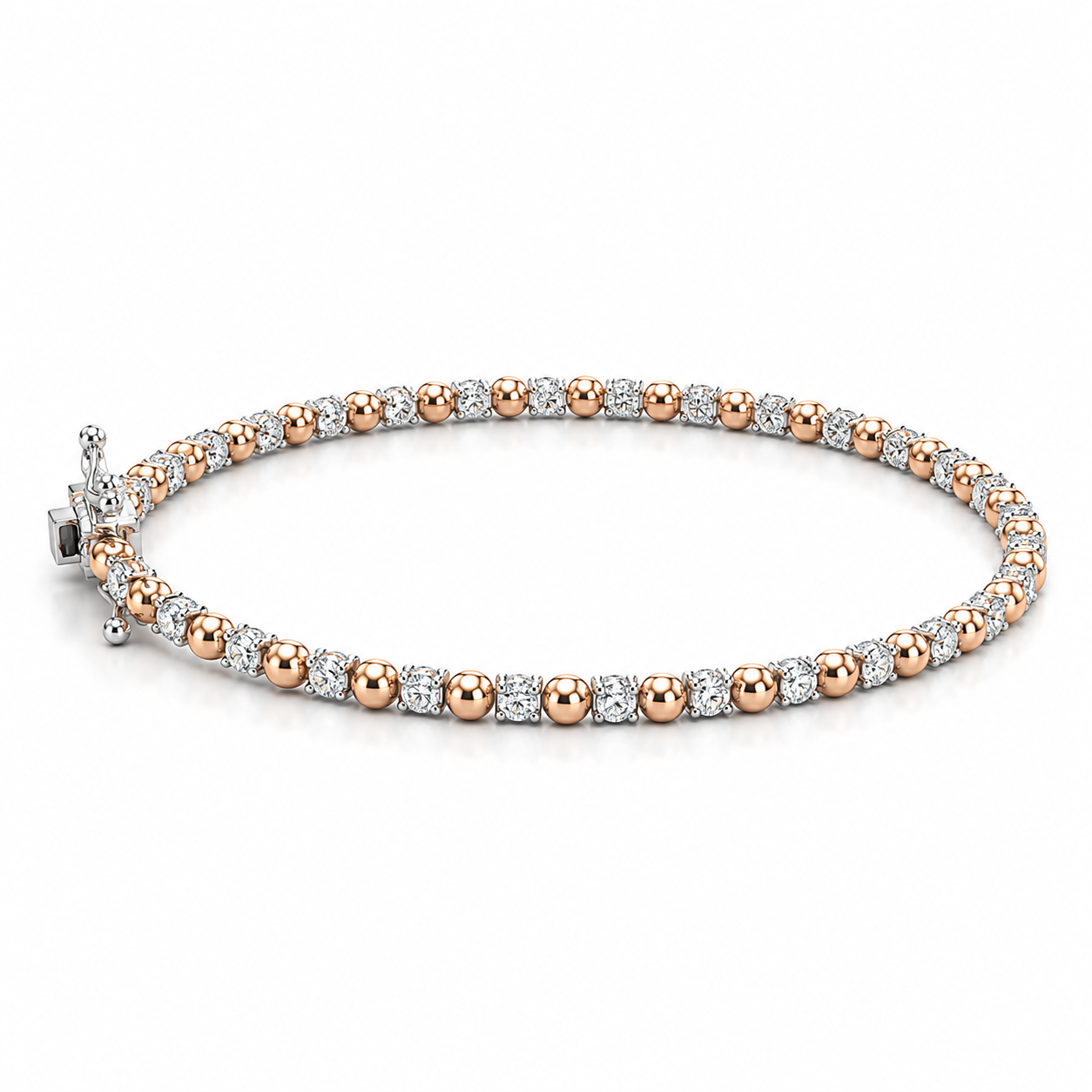 Round Tennis Bracelet with 0.02ct SI F/G Diamonds