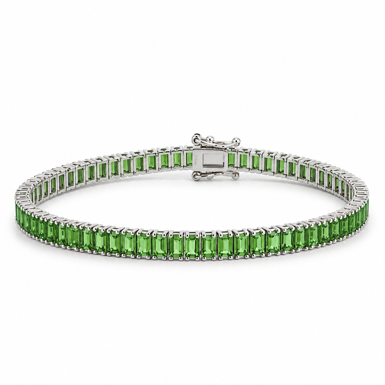 Baguette Tsavorite Tennis Bracelet