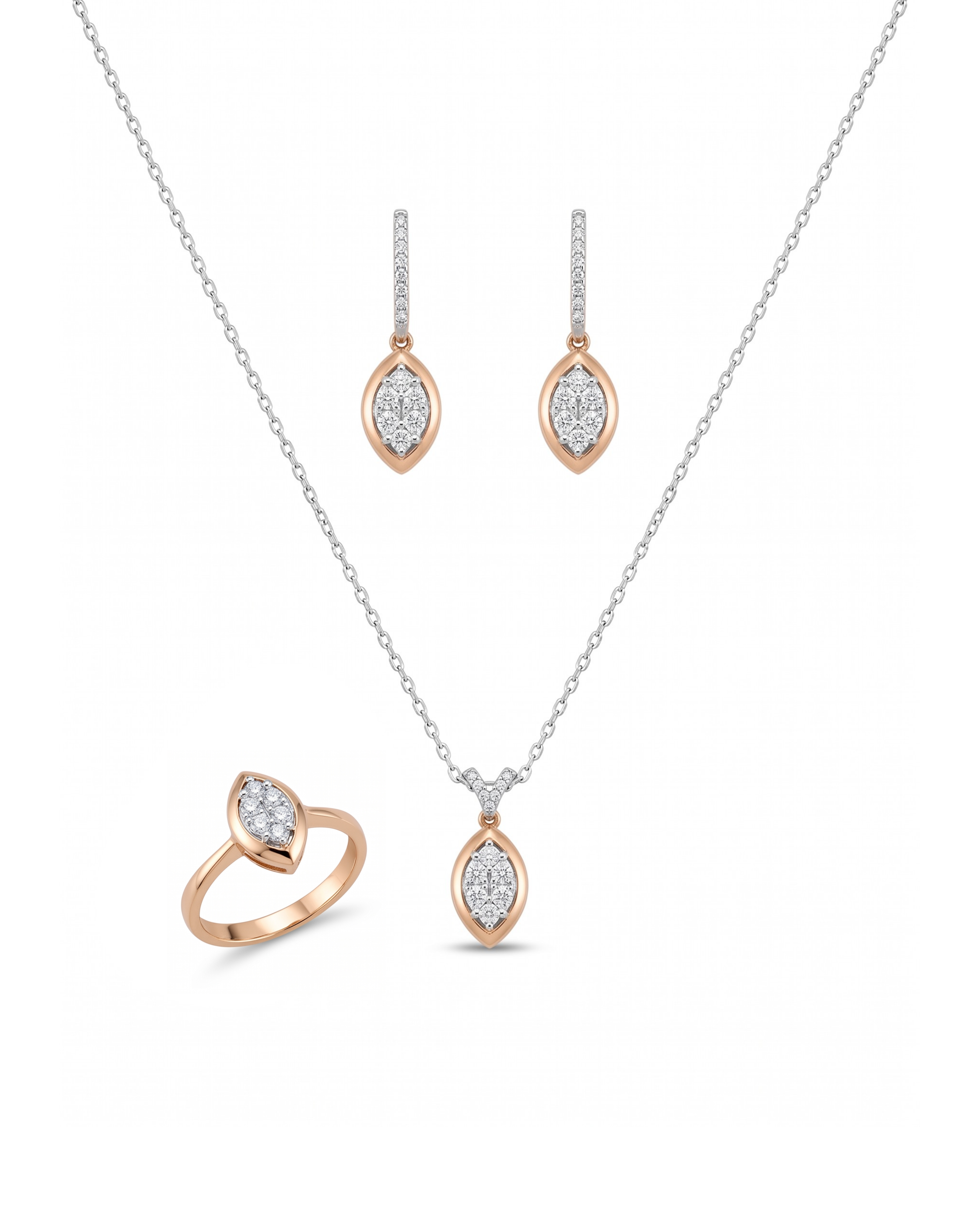 Marquise Illusion in Bezel Set — Set
