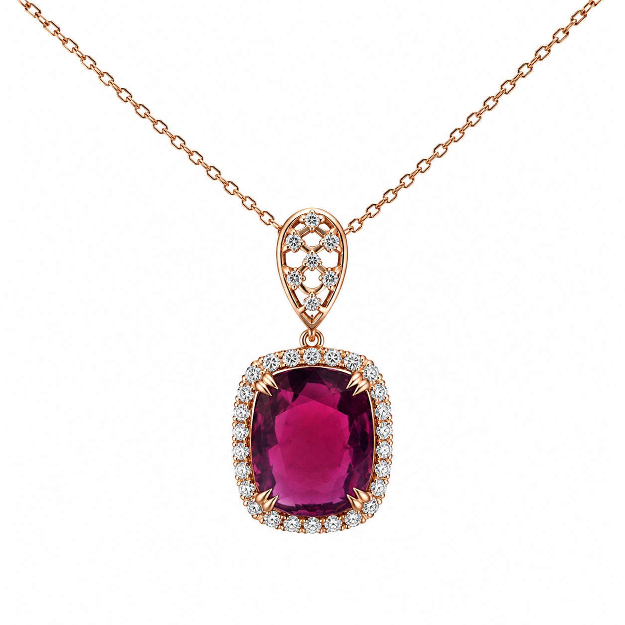 Statement 7.37ct Rubellite Necklace