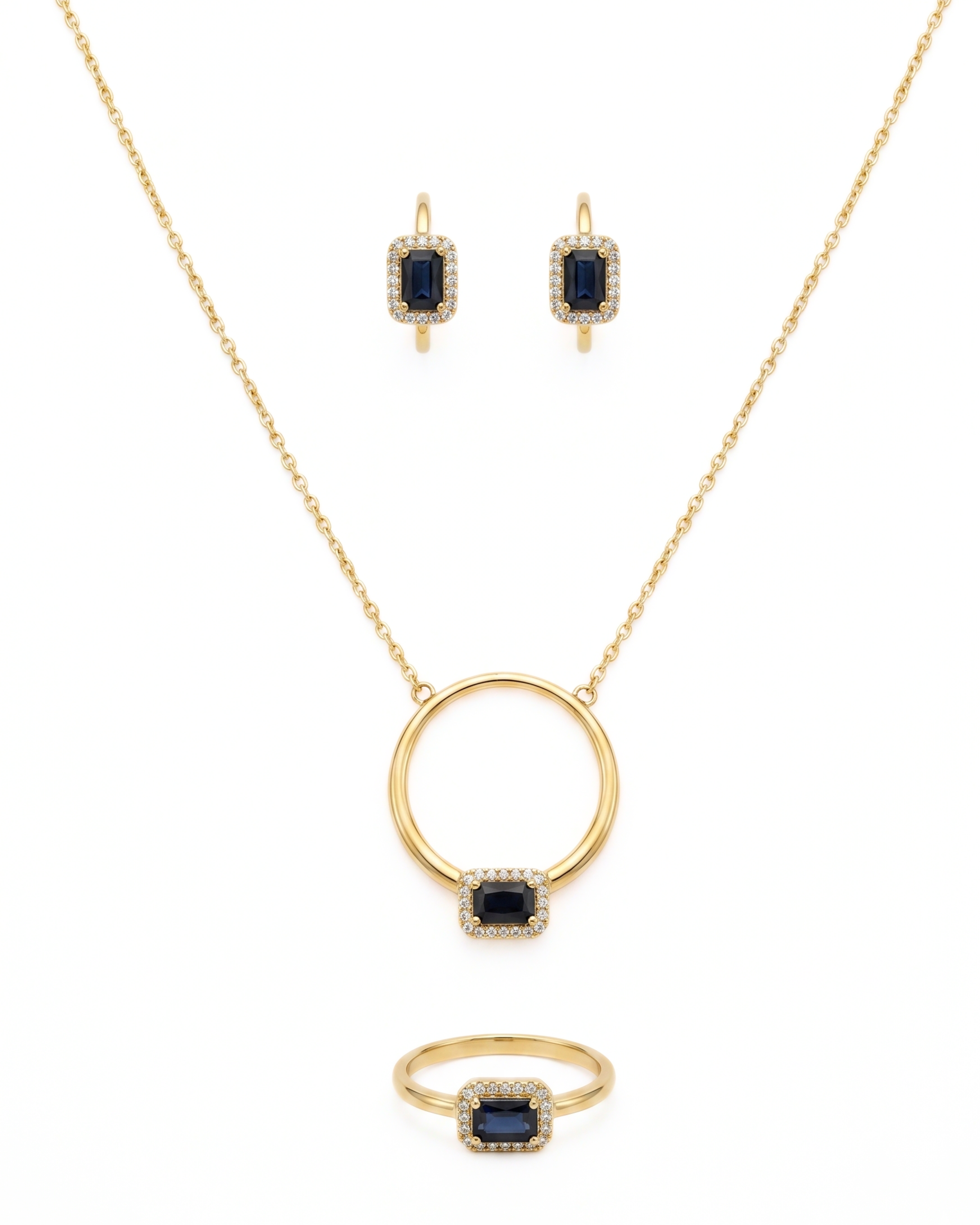 Sapphire Halo Set — Set