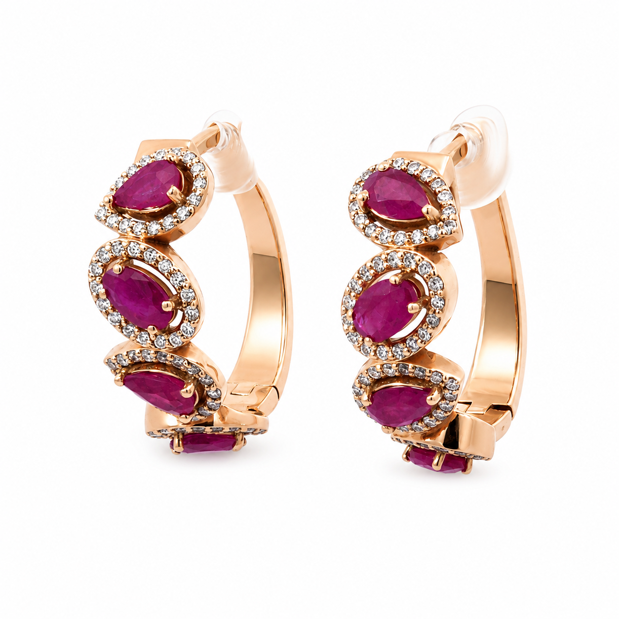 Fancy Ruby Hoops