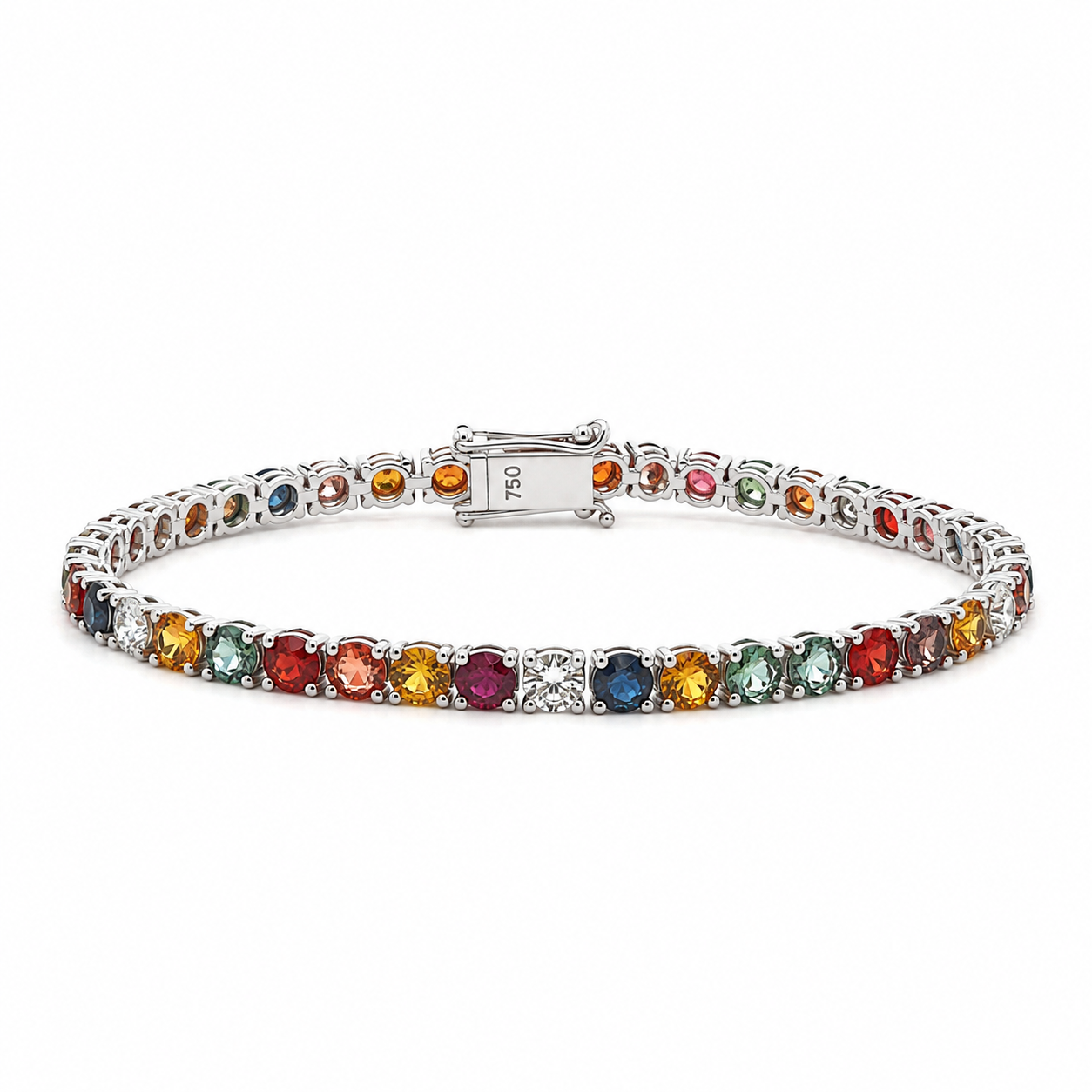 Round Multicolored Sapphire Bracelet