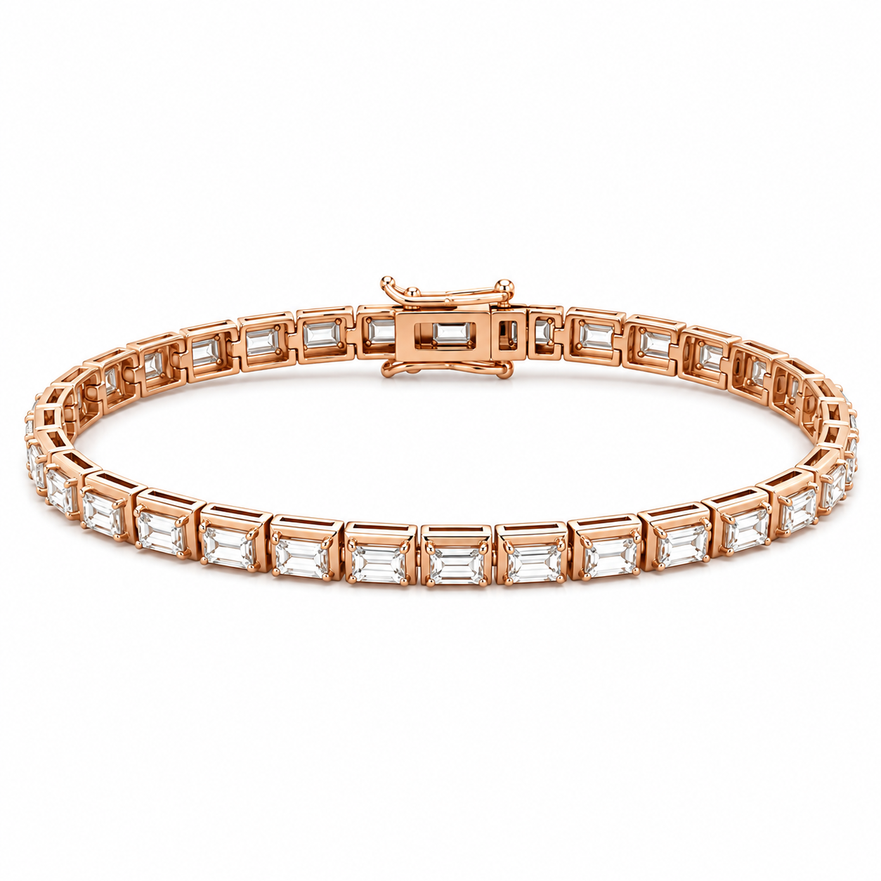 Baguette Diamond Bezel Tennis Bracelet