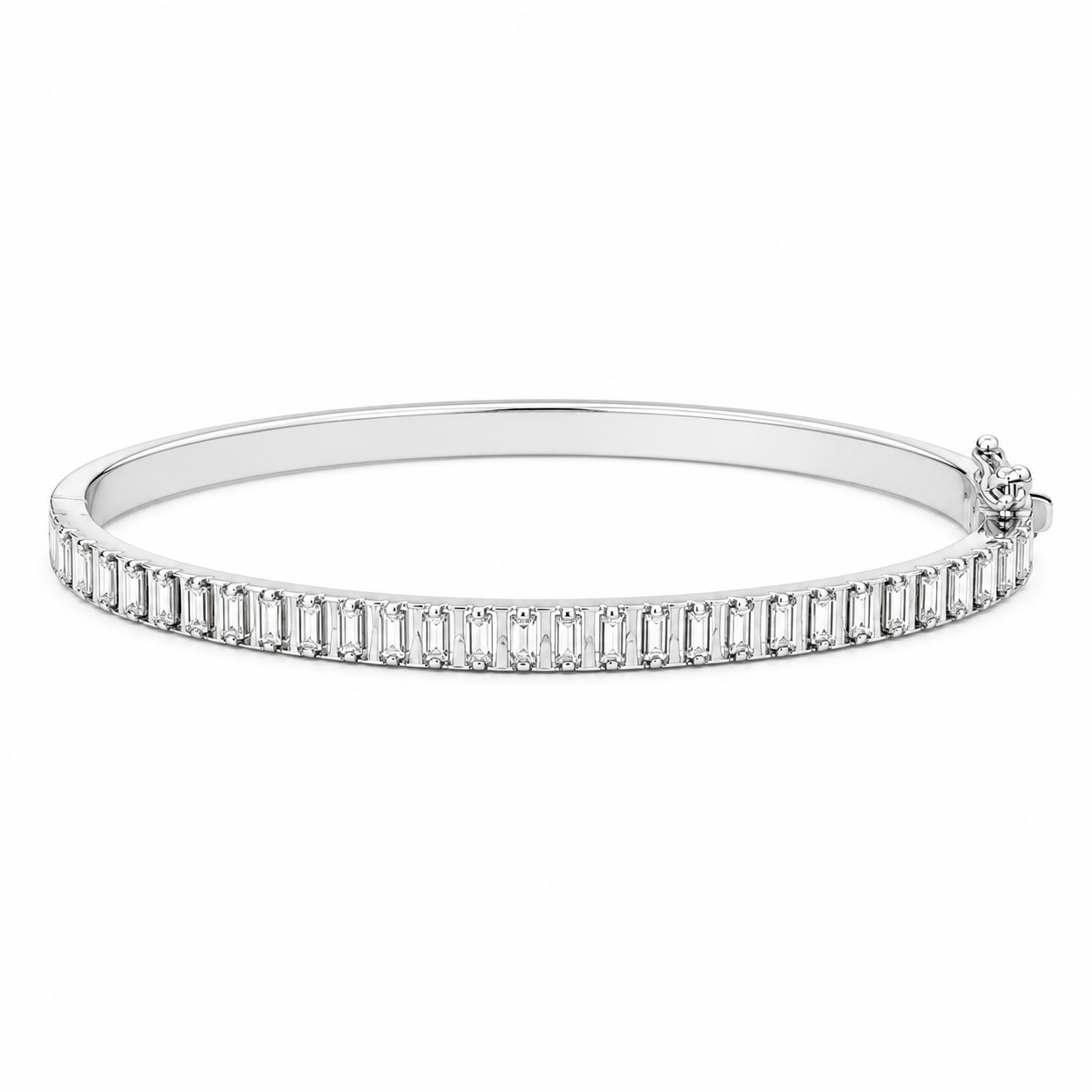 Half Baguette Diamond Bangle