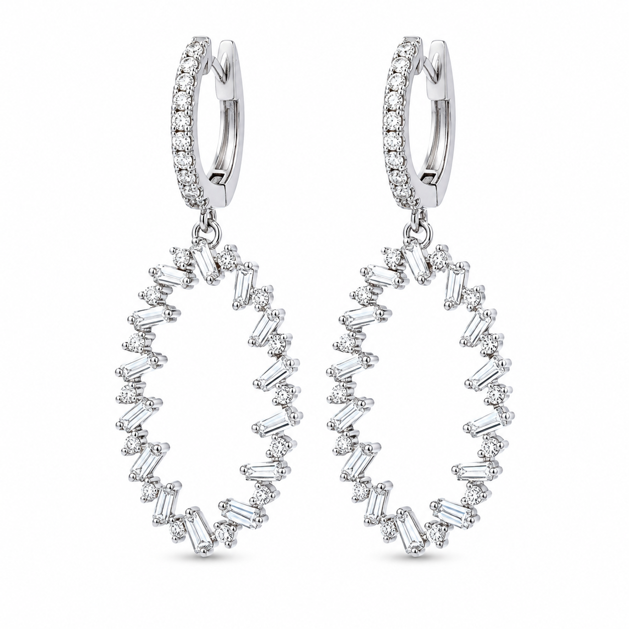 Baguette Diamond Dangle Earrings