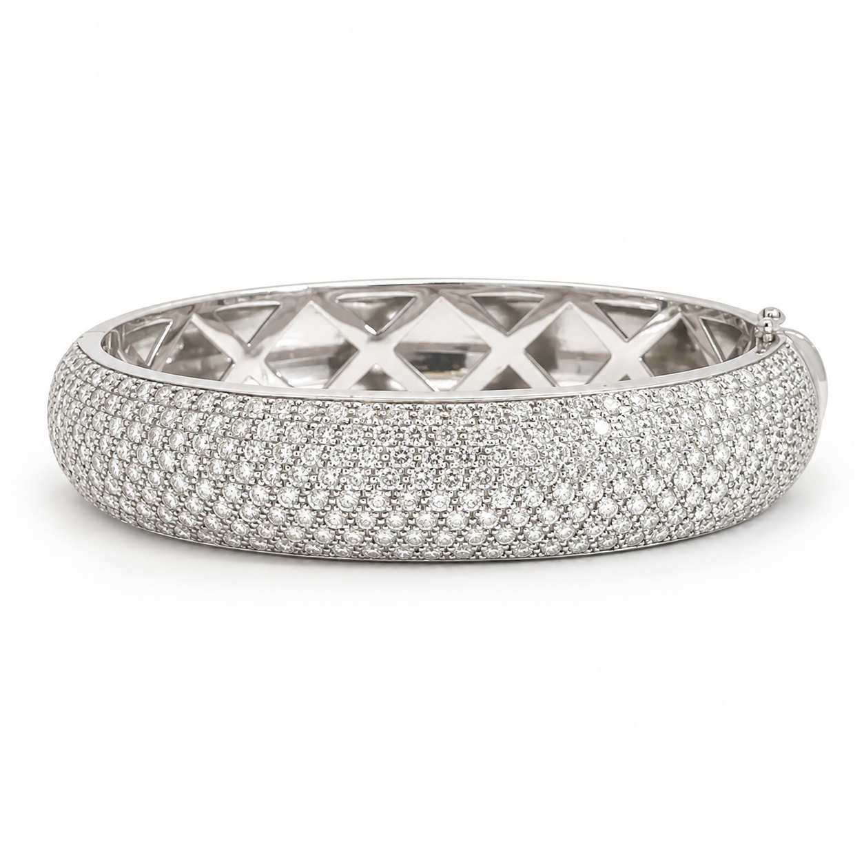 Large Half Diamond Bangle