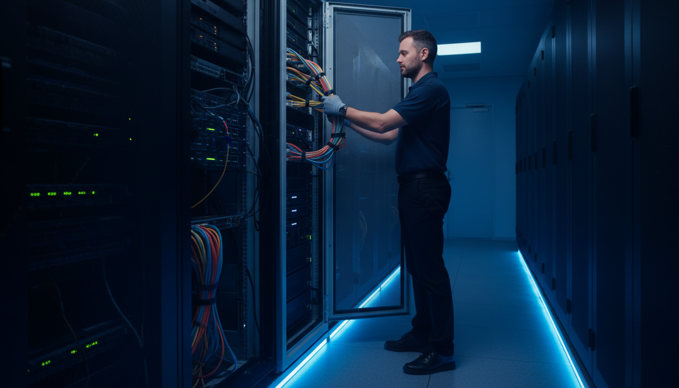 IT professional working on server infrastructure