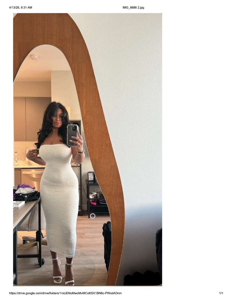 White dress mirror selfie
