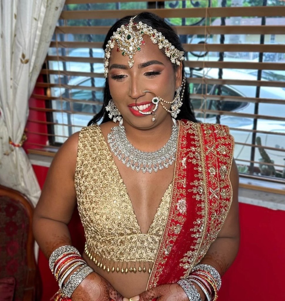 Indian bride with full jewelry