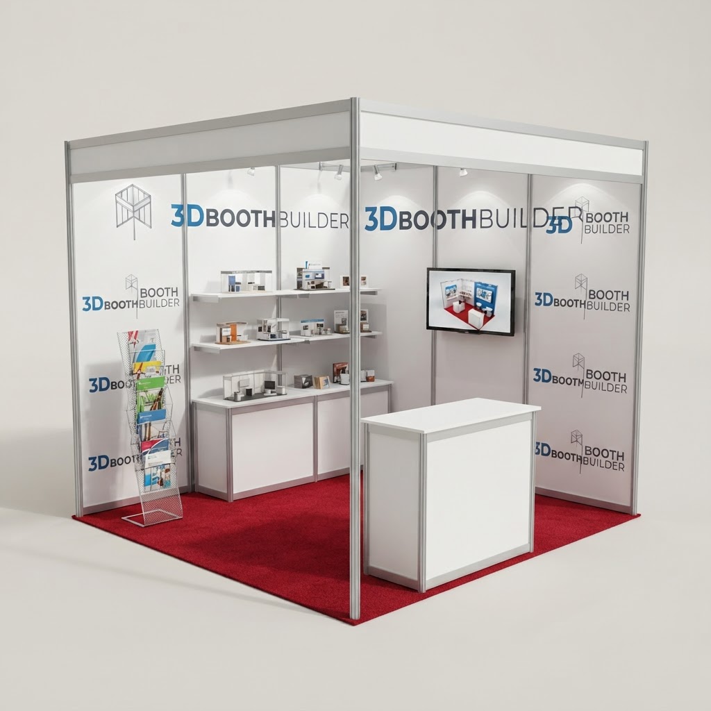 3D Booth Builder — branded trade show booth render