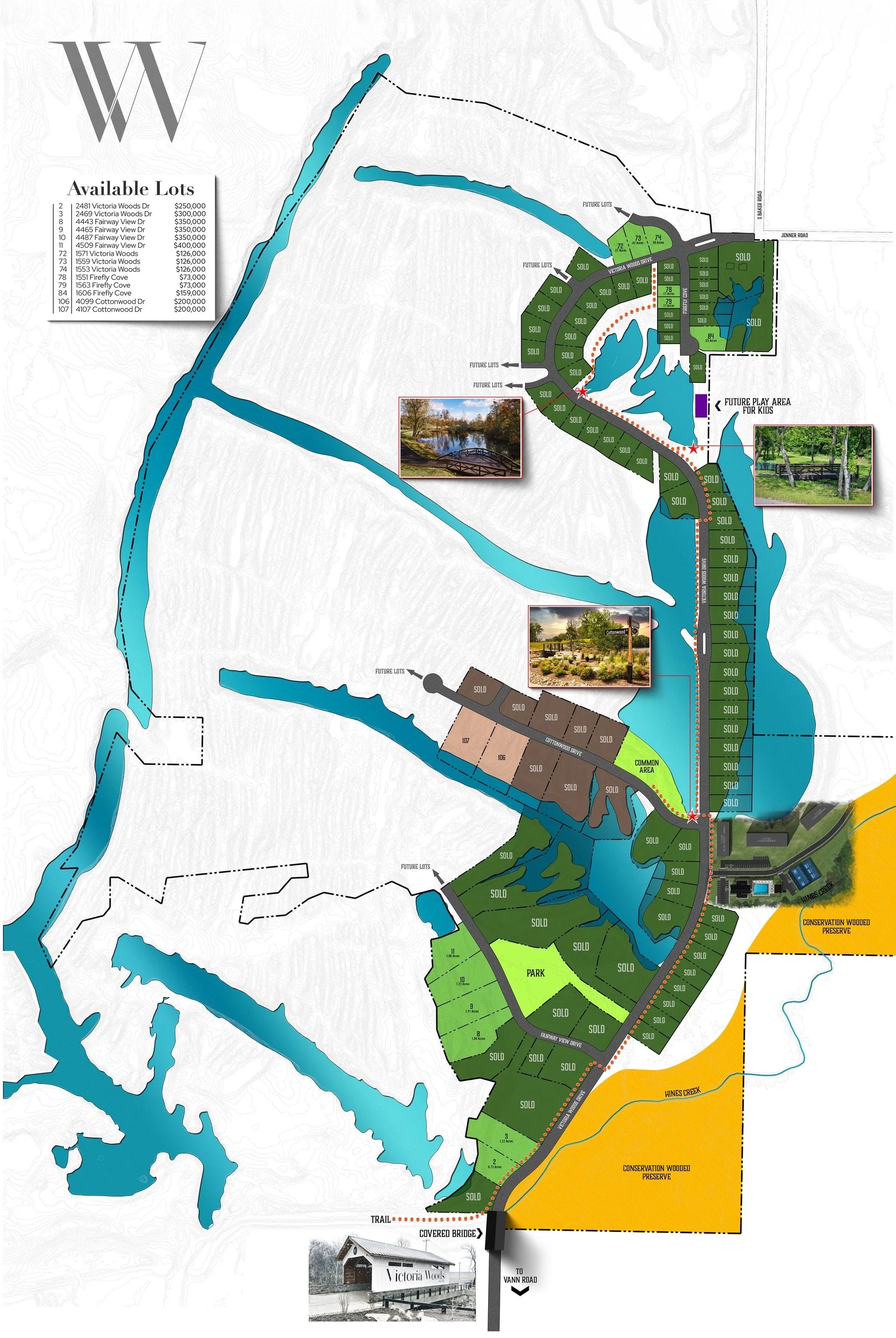 Victoria Woods site map