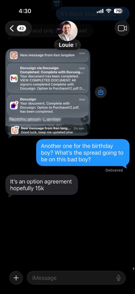 DocuSign completed — $15k option agreement
