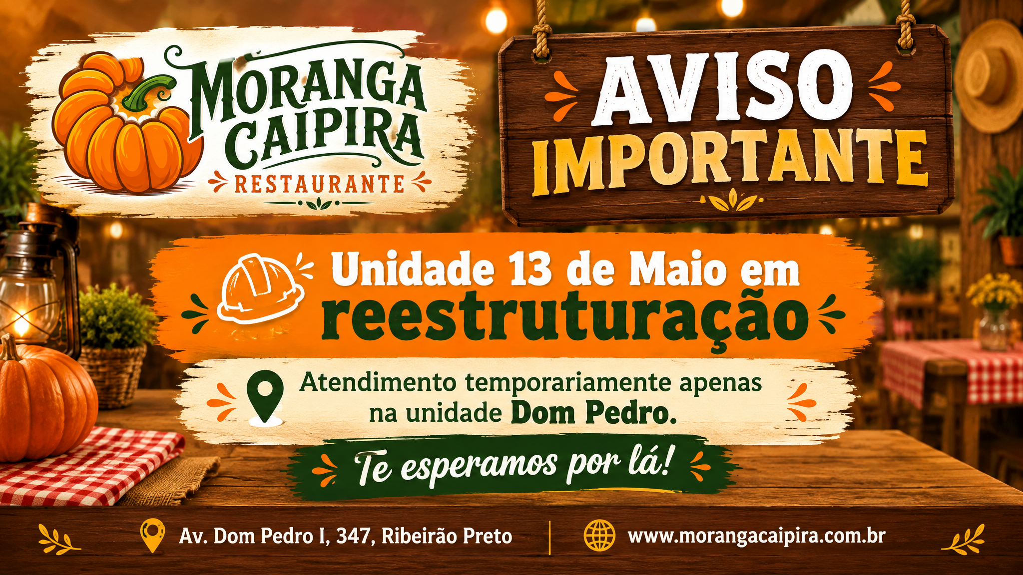 Aviso Moranga Caipira