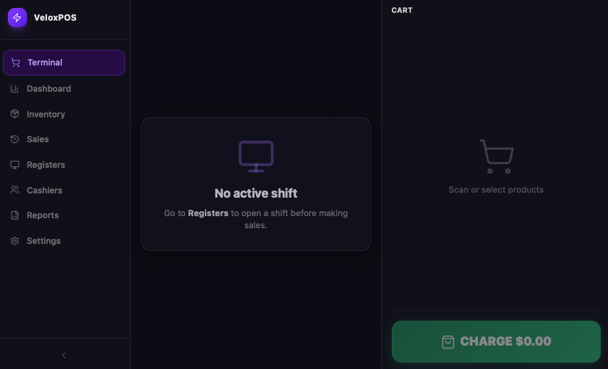VloxPOS Simple Point Of Sale system template preview