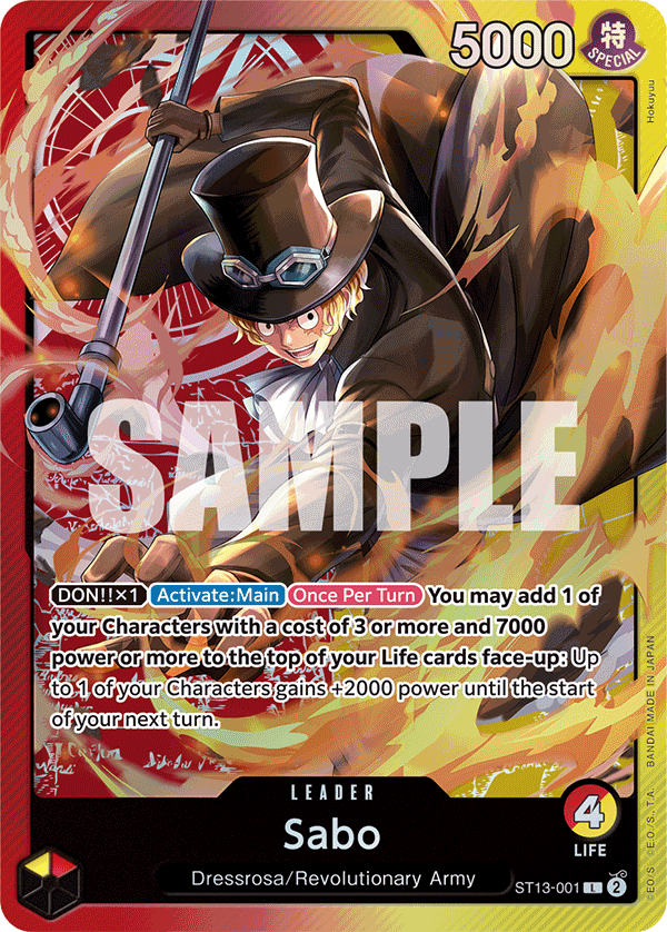One Piece TCG Sabo Leader ST13-001 The Three Brothers PSA 10