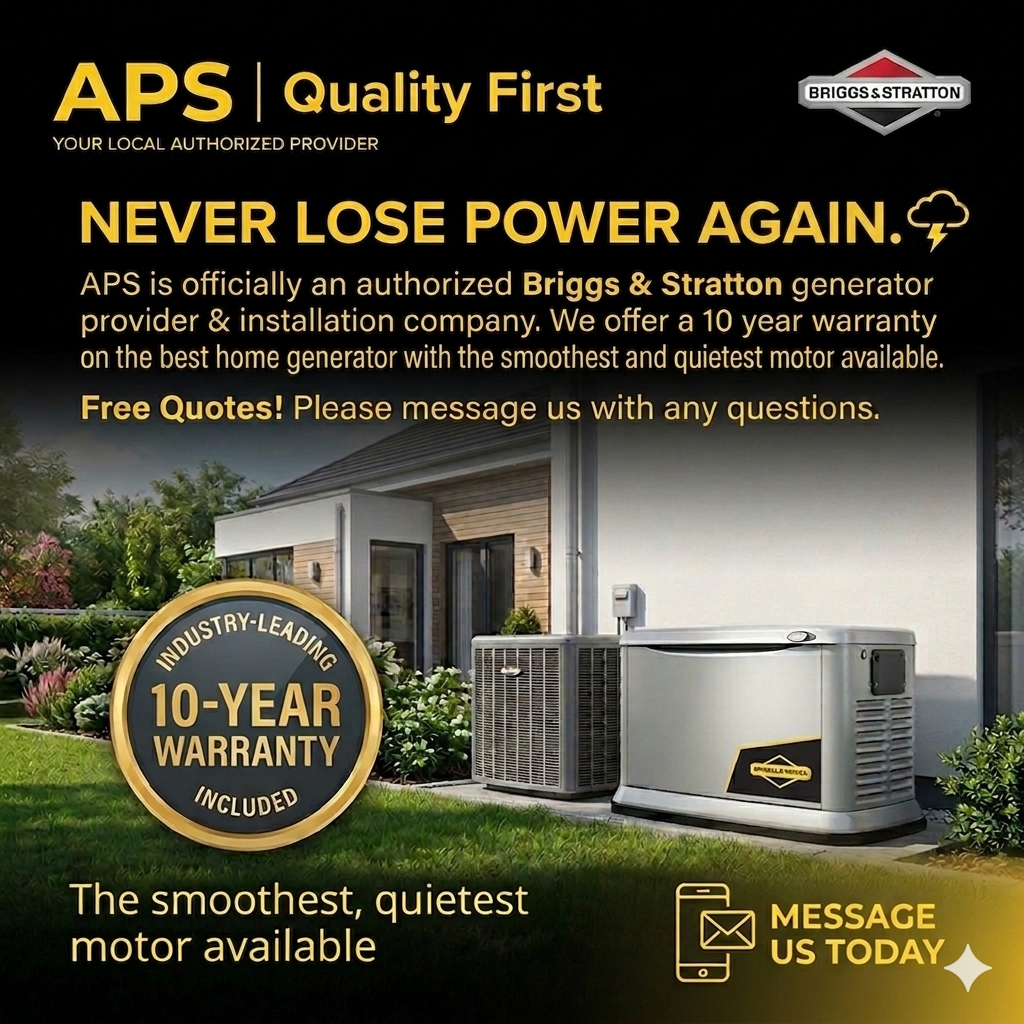 Backup generator installation Briggs & Stratton home standby generator
