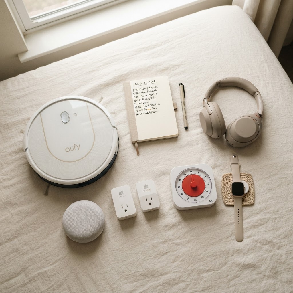 Executive function tools flat-lay