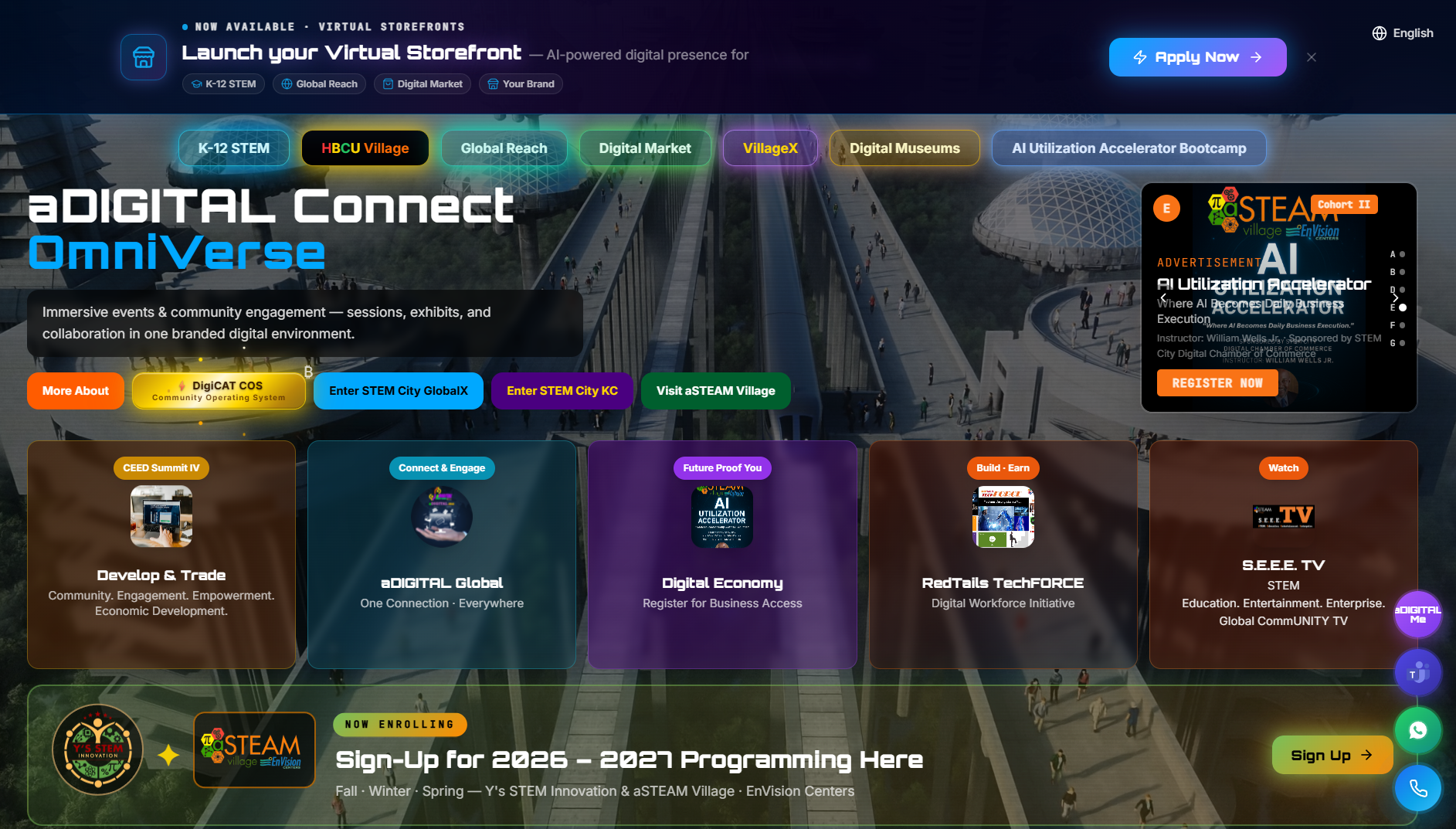 aDIGITAL Connect OmniVerse hub dashboard preview