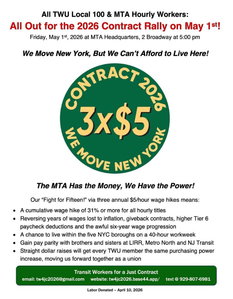 All Out for the 2026 Contract Rally on May 1st - 3x$5