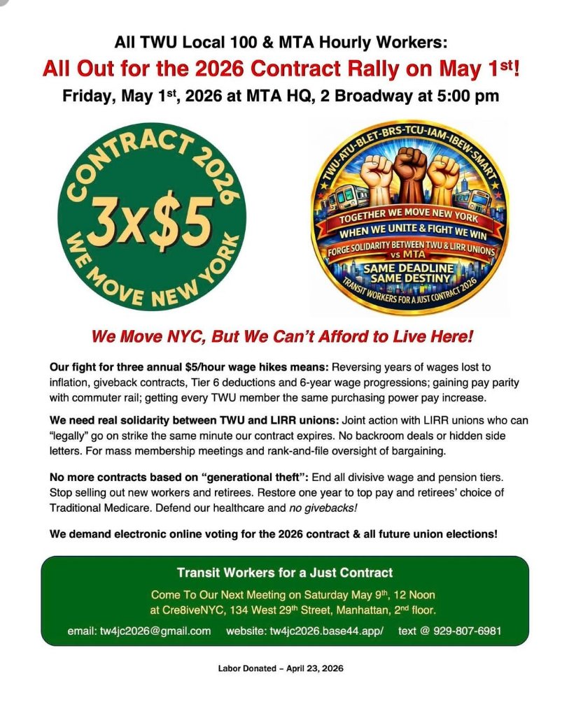 All Out for the 2026 Contract Rally on May 1st - April 23