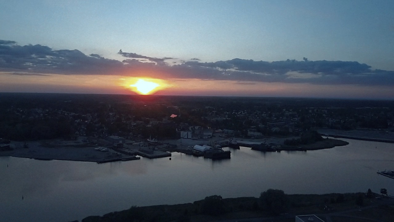 Pärnu harbor at dusk