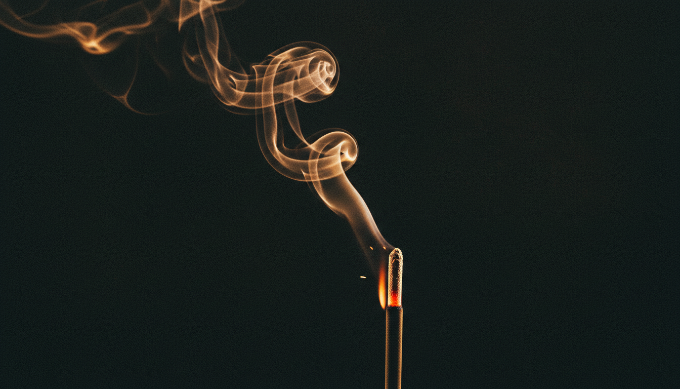 Incense smoke in darkness