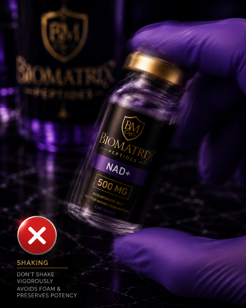 Shaking vigorously — avoid this. Causes foam and preserves potency loss.