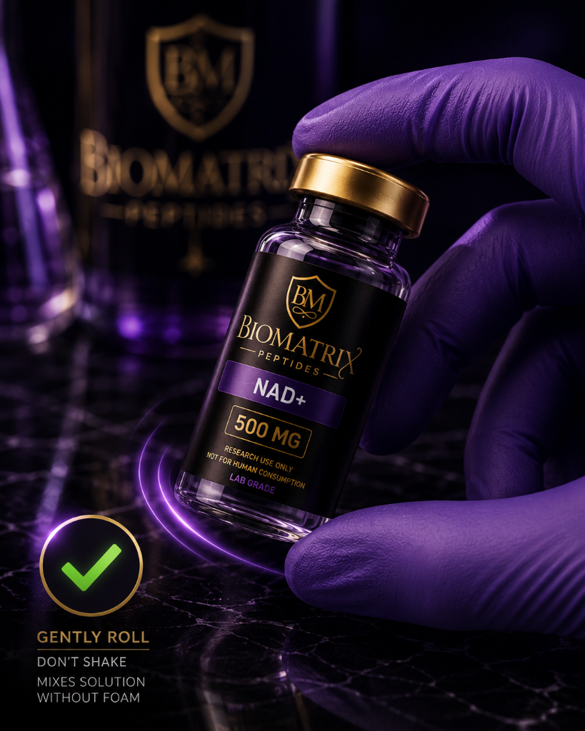 Gently roll — do not shake. Mixes solution without foam.