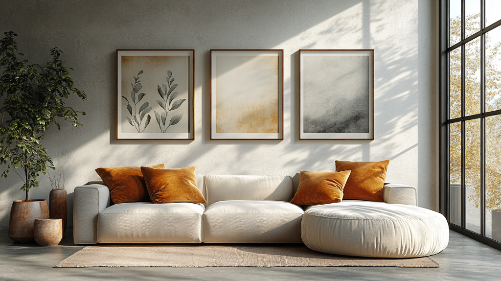Luxury residential interior with Serene Studio prints