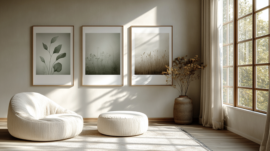 Luxury residential interior with curated wall art