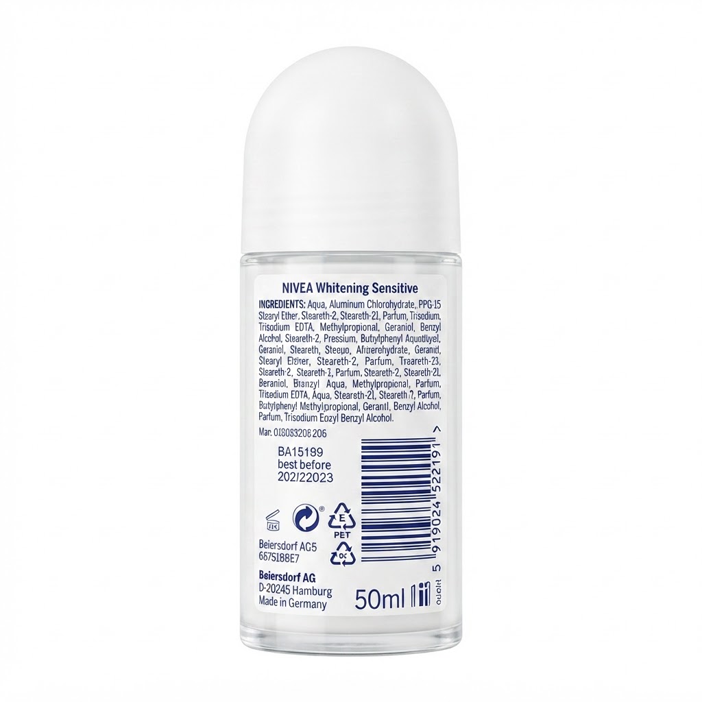 NIVEA WHITENING SENSITIVE ROLL ON 50ML 3