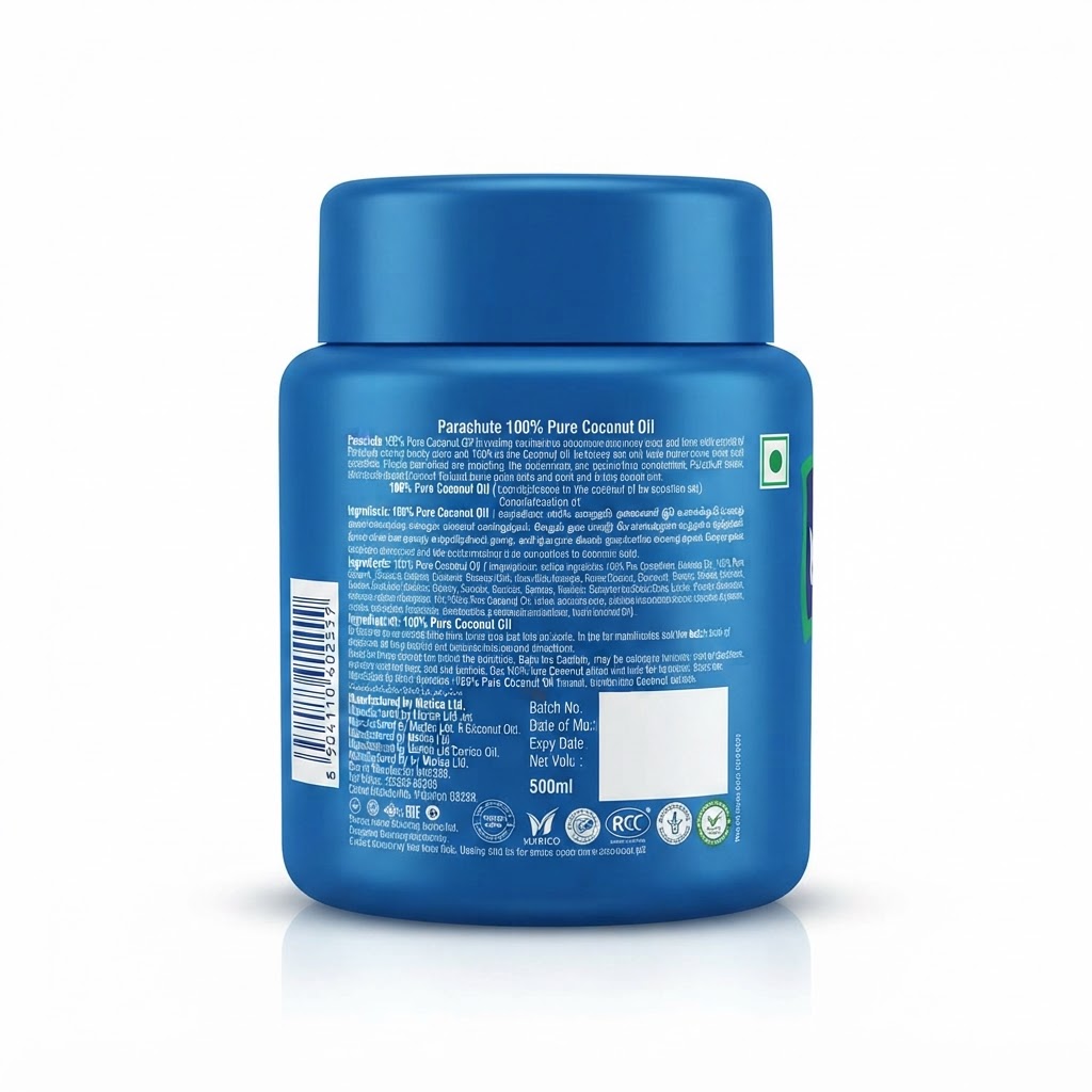 PARACHUTE COCONUT OIL JAR 100ML 3