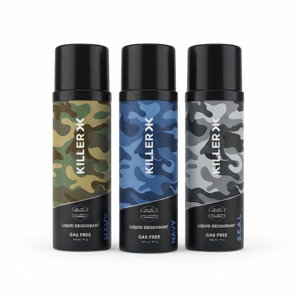 KILLER NAVY GAS FREE LIQUID DEODRANT 120ML 2