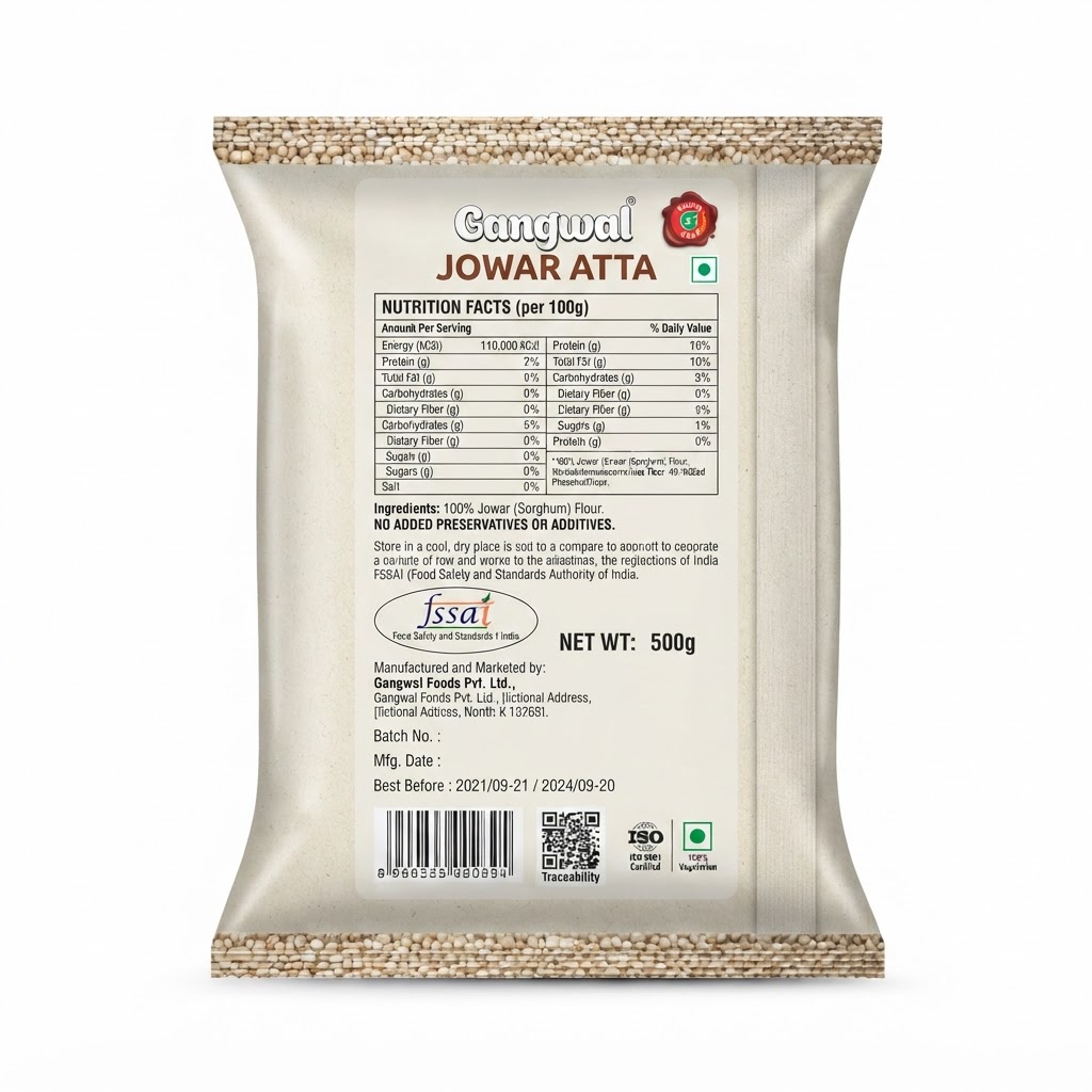 GANGWAL JOWAR ATTA 500 G 3