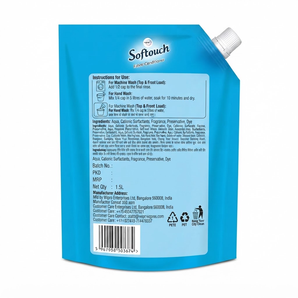 SOFTOUCH FABRIC CONDITIONER OCEAN BREEZE (BLUE) 2L 3