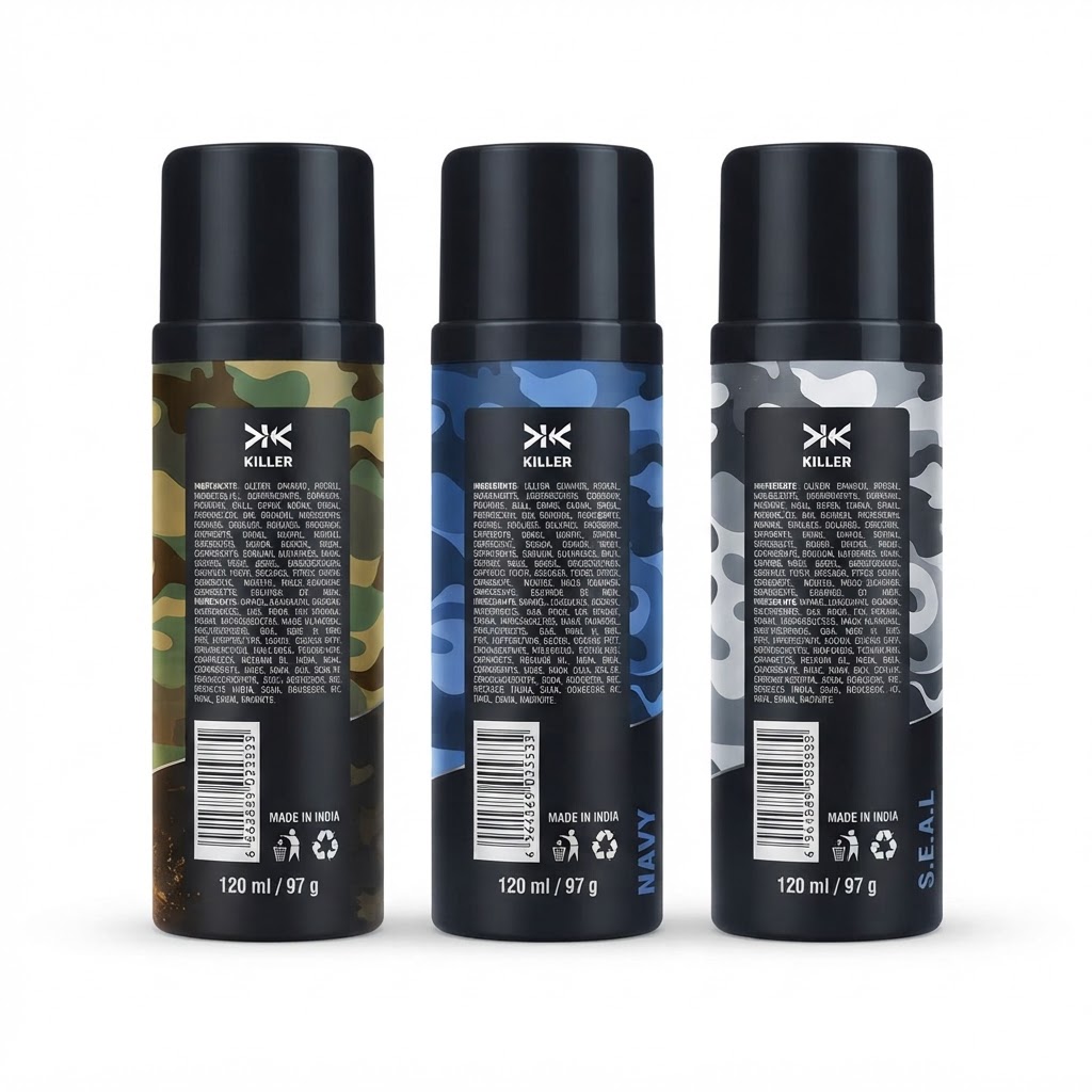 KILLER NAVY GAS FREE LIQUID DEODRANT 120ML 3