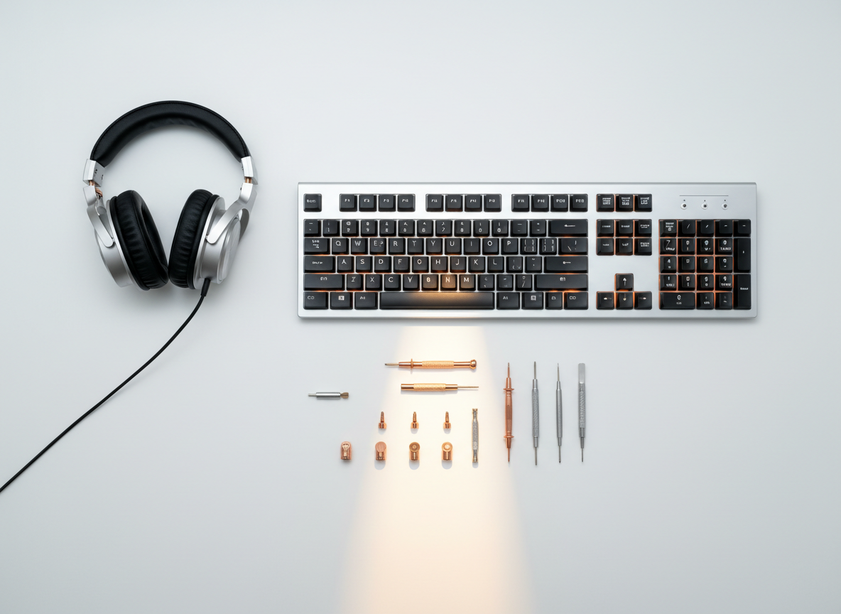 Clean minimalist desk setup