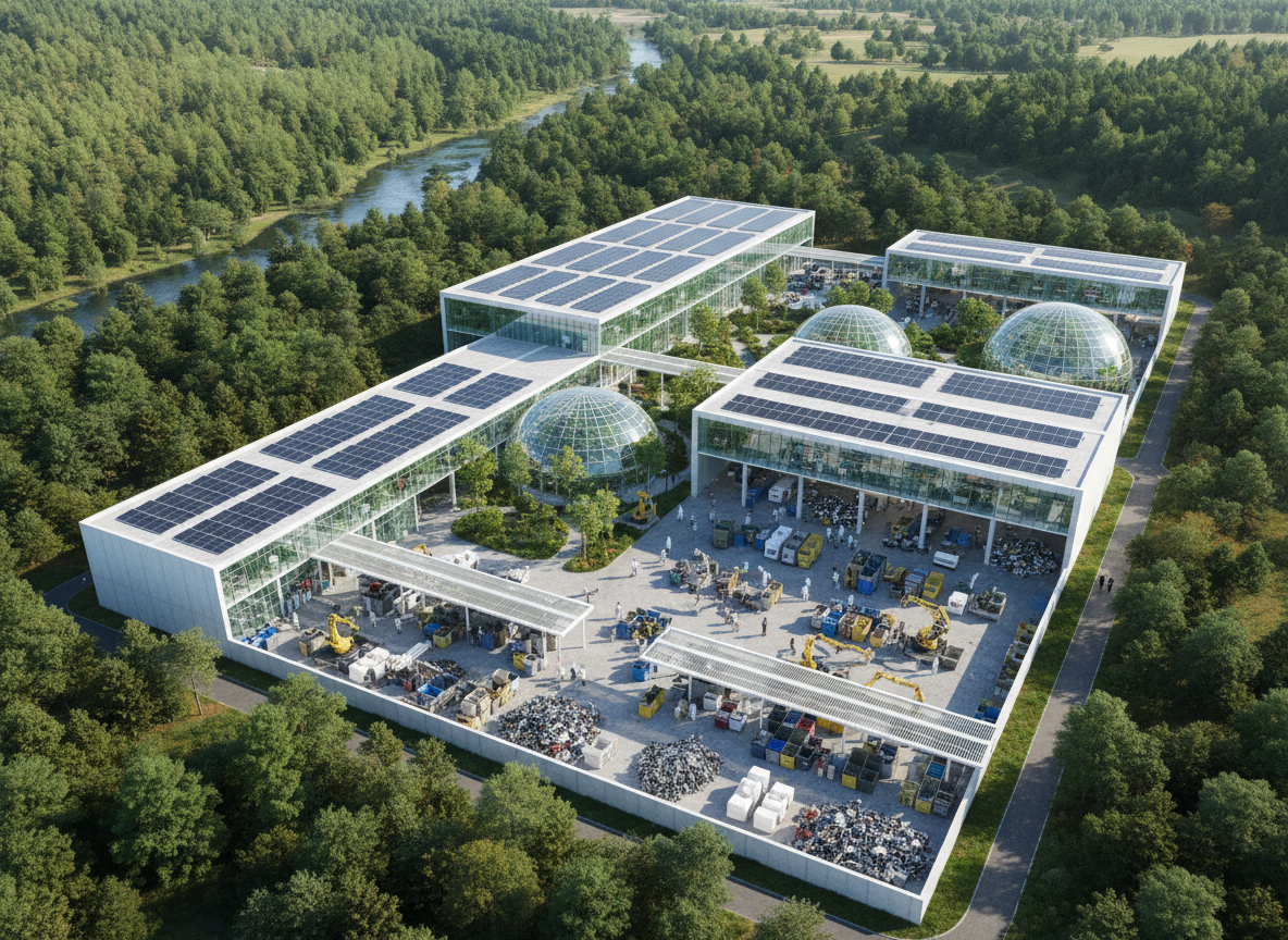EcoCircuit recycling facility aerial view