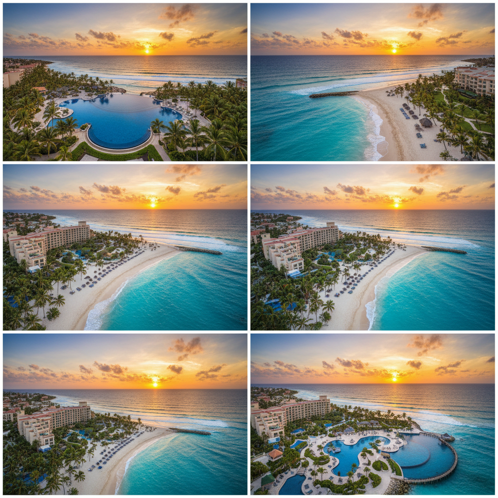 Luxury all-inclusive Caribbean resort with infinity pool overlooking white sand beach and turquoise ocean