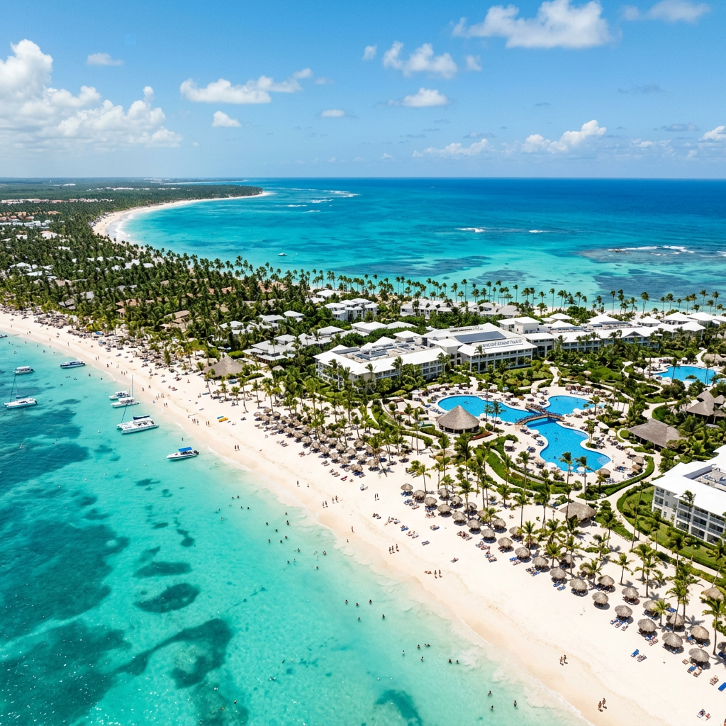 Punta Cana Bavaro Beach aerial view — Dominican Republic