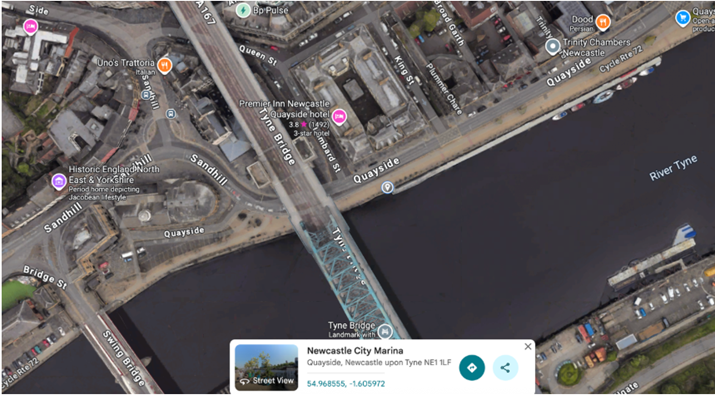 Newcastle City Marina Location Map