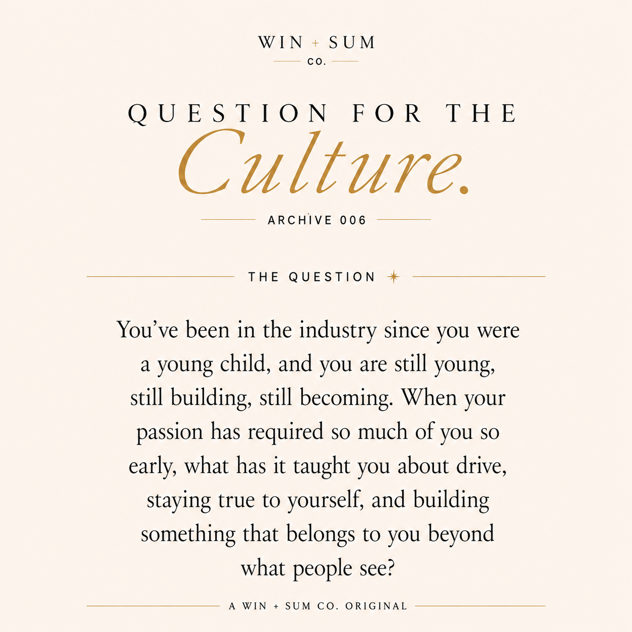 Question for the Culture — editorial page