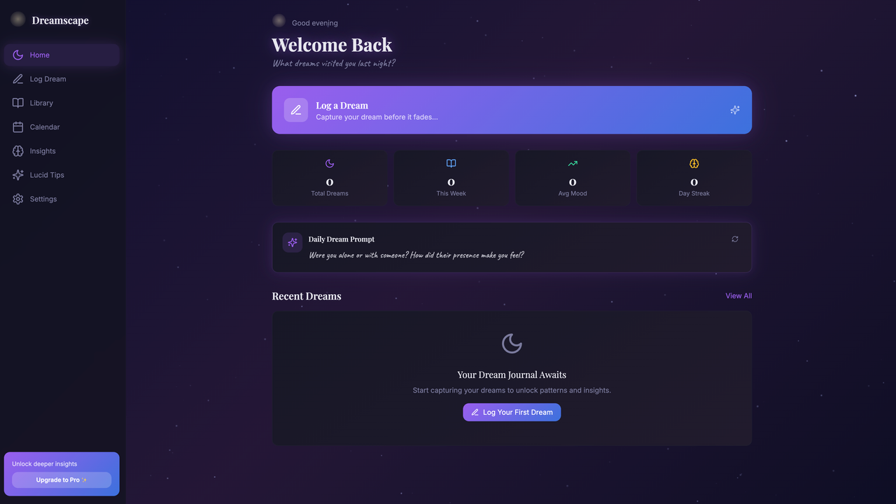 Dreamscape - Dream Tracker template preview